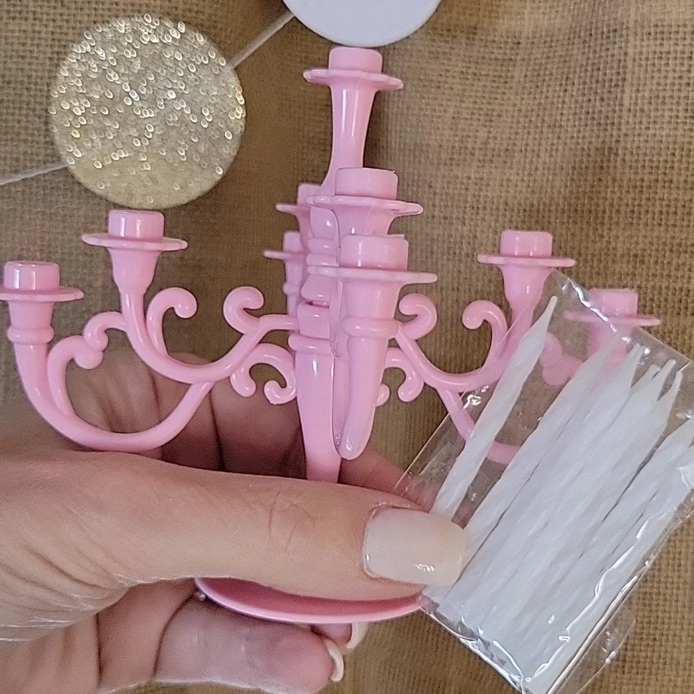 EXPANDABLE CANDLE HOLDER CAKE TOPPER, CHOICE OF COLOR